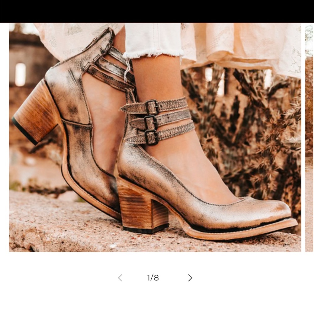 Freebird Metallic Block Heel Shoes